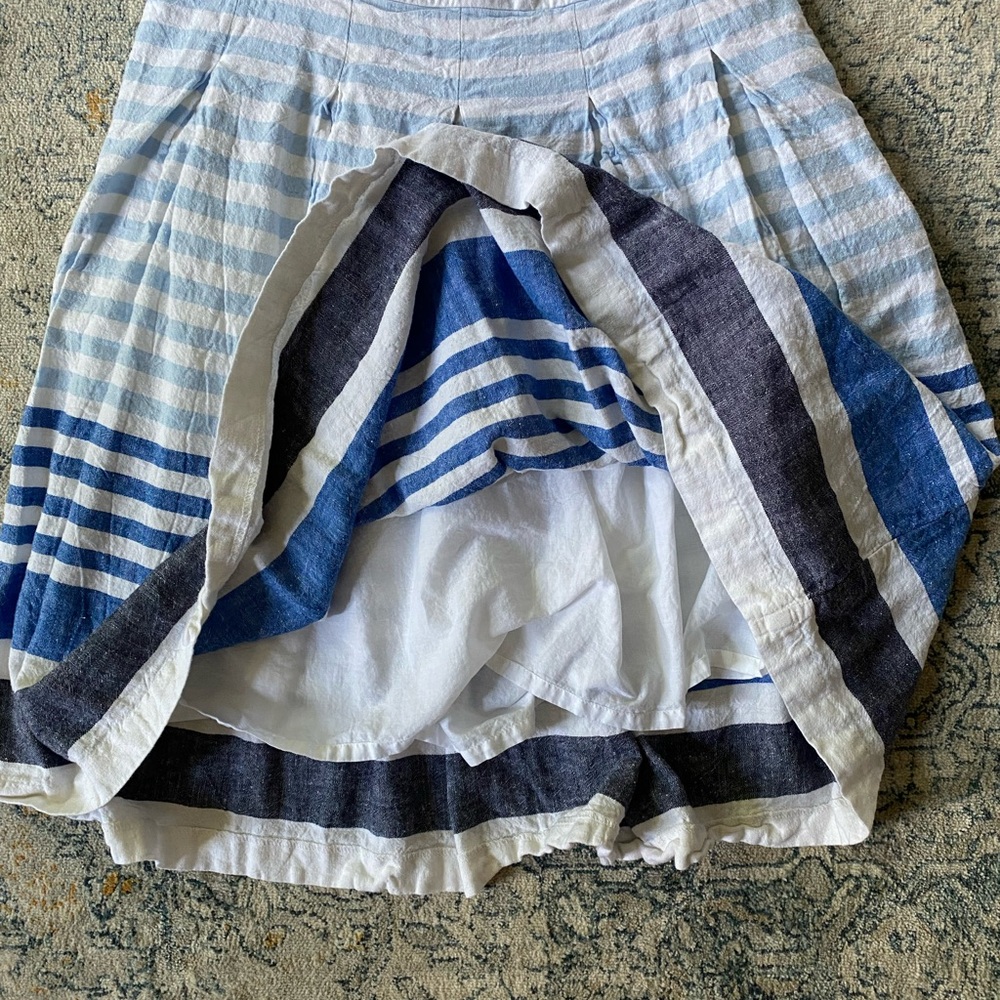 Christopher & Banks Blue and White A-Line Pleated Skirt - Picture 2 of 4